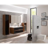 Тумба VITRA METROPOLE 100 см с раковиной INFINIT из искусственного камня, c 2-мя ящиками, цвет сливовое дерево, фасад черное акриловое стекло 58183